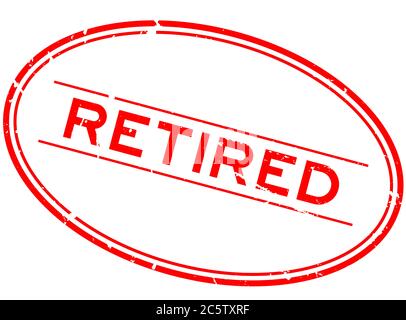 Grunge red retired word oval rubber seal stamp on white background Stock Vector