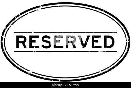 Grunge black reserved word oval rubber seal stamp on white background Stock Vector