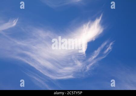 High altitude cirrus clouds against a blue sky Stock Photo