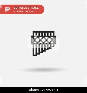 Panpipe Simple vector icon. Illustration symbol design template for web mobile UI element. Perfect color modern pictogram on editable stroke. Panpipe icons for your business project Stock Vector