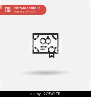 Wedding Certificate Simple vector icon. Illustration symbol design template for web mobile UI element. Perfect color modern pictogram on editable stroke. Wedding Certificate icons for your business project Stock Vector