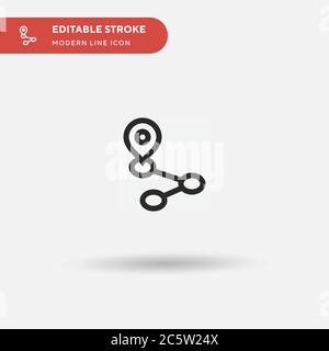 Route Simple vector icon. Illustration symbol design template for web mobile UI element. Perfect color modern pictogram on editable stroke. Route icons for your business project Stock Vector