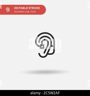 Hearing Aid Simple vector icon. Illustration symbol design template for web mobile UI element. Perfect color modern pictogram on editable stroke. Hearing Aid icons for your business project Stock Vector