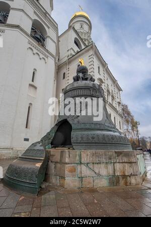 Tsar Bell, the largest bell in the world. Inside the Moscow Kremlin in Moscow, Russia Stock Photo