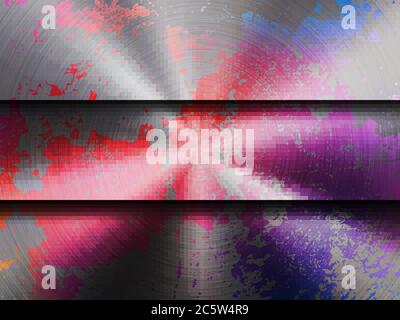 Metal rust technology background with polished, brushed metal texture, chrome, silver, steel, aluminum for design concepts, wallpapers, web and print. Stock Vector