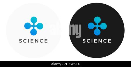 Blue logo design template for science and technology company - futuristic abstract dot logo in rhombus shape - vector business tech logo design Stock Vector