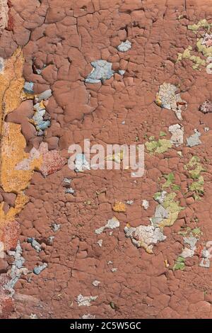 Old house wall with peeled paint Stock Photo