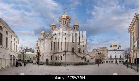 Moscow, Russia. Sretensky Monastery, a christian orthodox church. New Martyrs and Confessors of the Russia cathedral Stock Photo