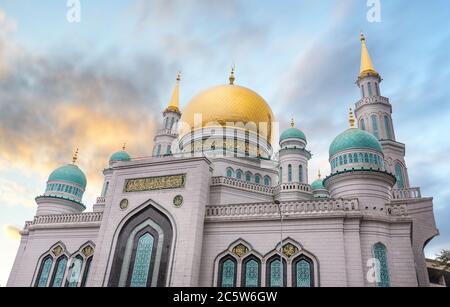 Moscow, Russia. Moscow Cathedral Mosque, one of the largest and highest mosque in Russian Federation and Europe Stock Photo