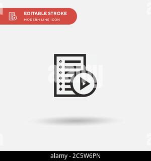 Playlist Simple vector icon. Illustration symbol design template for web mobile UI element. Perfect color modern pictogram on editable stroke. Playlist icons for your business project Stock Vector