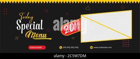 today special menu facebook cover or web banner template for restaurants business Stock Vector