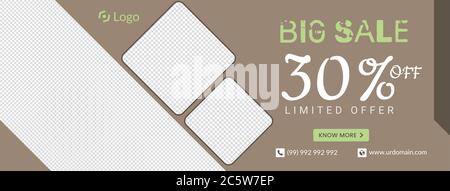 big sale facebook cover page or web banner template Stock Vector