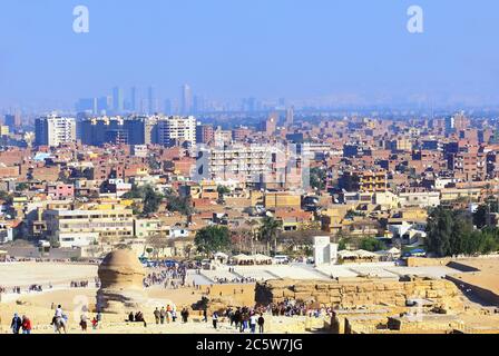 CAIRO, EGYPT - FEB 01: View on the capital of Egypt from Giza on February 01, 2008 in Cairo. Among other muslim countries, in 2013 Egypt again became Stock Photo