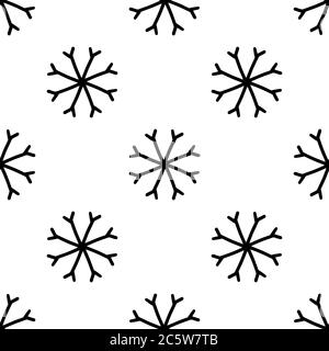 Seamless pattern made from doodle abstract snowflakes. Isolated on white background. Vector stock illustration. Stock Vector