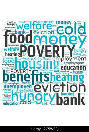 Illustration of a word cloud with words representing poverty Stock Vector