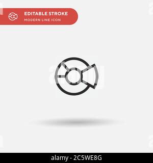 Pie Chart Simple vector icon. Illustration symbol design template for web mobile UI element. Perfect color modern pictogram on editable stroke. Pie Chart icons for your business project Stock Vector
