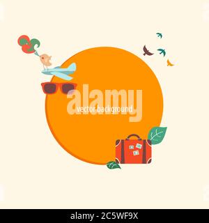 Vector illustration of dreams about travel and vacation Stock Vector