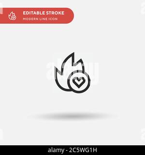 Burning Simple vector icon. Illustration symbol design template for web mobile UI element. Perfect color modern pictogram on editable stroke. Burning icons for your business project Stock Vector
