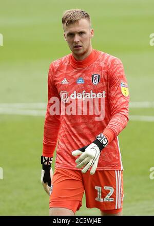 LONDON, ENGLAND - Marek Rodak of Fulham during the Sky Bet Championship match between Fulham and Birmingham City at Craven Cottage, London on Saturday 4th July 2020. (Credit: Jacques Feeney | MI News) Credit: MI News & Sport /Alamy Live News Stock Photo