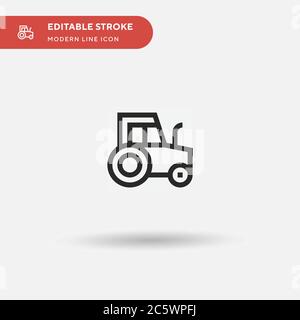 Tractor Simple vector icon. Illustration symbol design template for web mobile UI element. Perfect color modern pictogram on editable stroke. Tractor icons for your business project Stock Vector