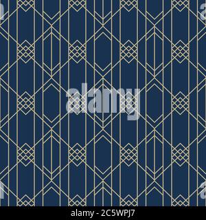Seamless geometric stylish texture. Classic Art Deco seamless pattern.Vintage Islamic wallpaper. Lattice graphic design. Vector modern tiles pattern. Stock Vector