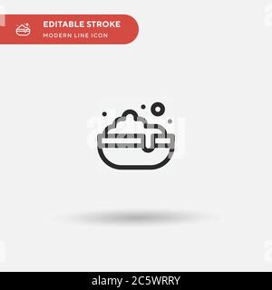 Washing Dishes Simple vector icon. Illustration symbol design template for web mobile UI element. Perfect color modern pictogram on editable stroke. W Stock Vector