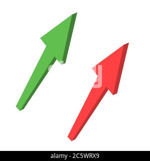 Red and green up arrow. Stock Vector