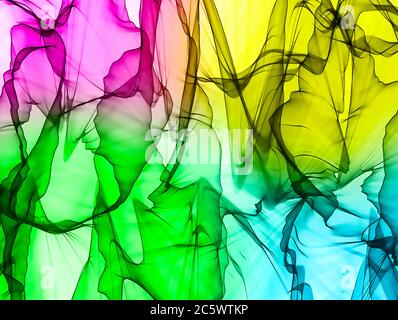 Colorful silk abstract background, multicolored background illustration Stock Photo