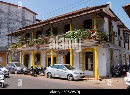 Colonial style double storey building in Panaji, Goa, India Stock Photo
