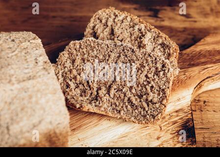 Sliced wholemeal bread, made at home Stock Photo
