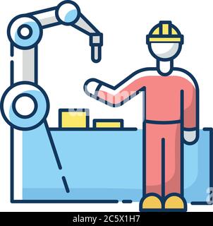 Employee training RGB color icon Stock Vector