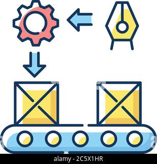 Continuous flow RGB color icon Stock Vector