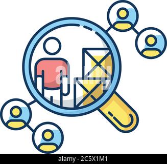 Vendor selection RGB color icon Stock Vector