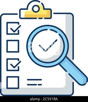Inspection RGB color icon Stock Vector