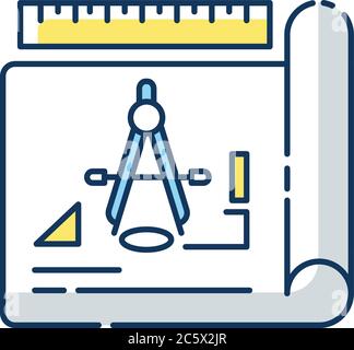 Drafting RGB color icon Stock Vector