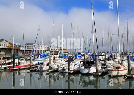 Pier 39 Marina,Fisherman's Wharf,San Francisco,California,USA Stock Photo