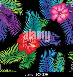 Bohemian floral tropical seamless pattern. Stock Vector