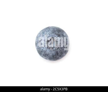 Blueberry or bilberry and blackberry, isolated on white background, top view Stock Photo