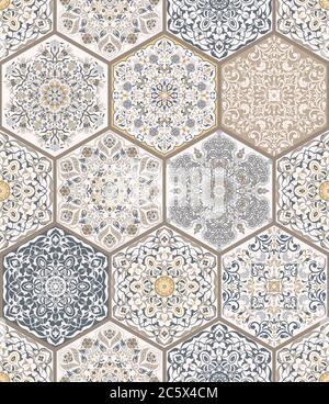 Seamless colorful patchwork in turkish style. Vintage decorative elements. Perfect for printing on fabric or paper, ceramic tile Stock Vector