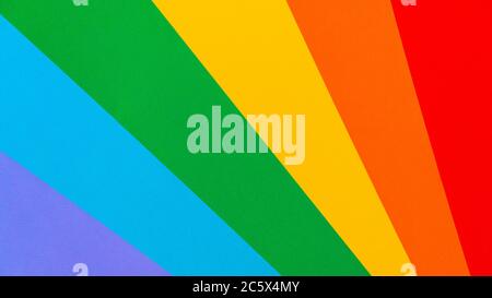 Abstract rainbow background with colored paper. The concept of bright colorful colors. The view from the top. Stock Photo