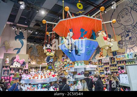 New York,New York City,NYC,Manhattan,Midtown,Times Square,Walt Disney Company,Disney Store,shopping shopper shoppers shop shops market markets marketp Stock Photo