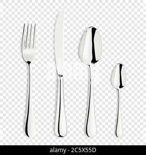 Realistic metal spoon template for your design Vector Image