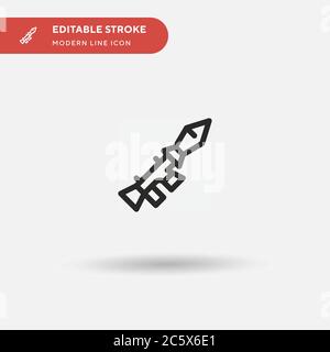 Bazooka Simple vector icon. Illustration symbol design template for web mobile UI element. Perfect color modern pictogram on editable stroke. Bazooka icons for your business project Stock Vector