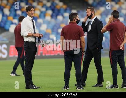 Naples, Italy . 5th July 2020; Stadio San Paolo, Naples, Campania, Italy; Serie A Football, Napoli versus Roma; Paulo Fonseca coach of AS Roma Credit: Action Plus Sports Images/Alamy Live News Stock Photo