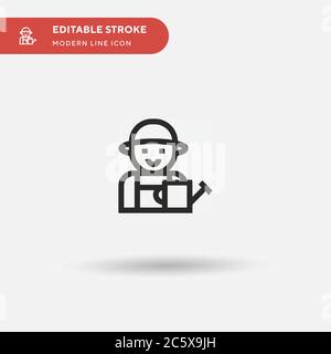 Gardener Simple vector icon. Illustration symbol design template for web mobile UI element. Perfect color modern pictogram on editable stroke. Gardener icons for your business project Stock Vector