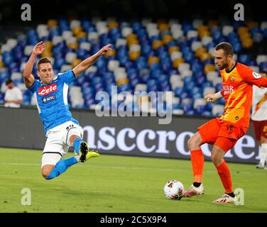Naples, Campania, Italy. 5th July, 2020. During the Italian Serie A Football match SSC Napoli vs AS Roma on July 05, 2020 at the San Paolo stadium in Naples.In picture: MILIK Credit: Fabio Sasso/ZUMA Wire/Alamy Live News Stock Photo
