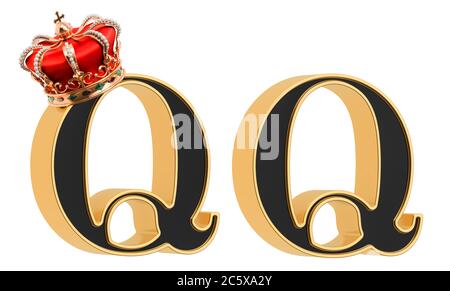 Letters T With Gold Crown And Without, Black Font With Golden Border ...