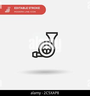 French Horn Simple vector icon. Illustration symbol design template for web mobile UI element. Perfect color modern pictogram on editable stroke. French Horn icons for your business project Stock Vector