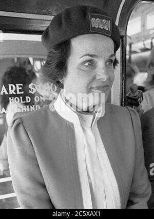 Mayor Dianne Feinstein at  San Francisco Cable Car benifit October 29, 1980 Stock Photo