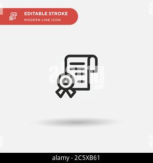 Diploma Simple vector icon. Illustration symbol design template for web mobile UI element. Perfect color modern pictogram on editable stroke. Diploma icons for your business project Stock Vector